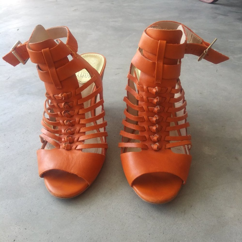 Vince Camuto tangarine leather sandals